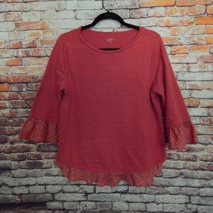 LOFT Outlet / Ruffle trim top